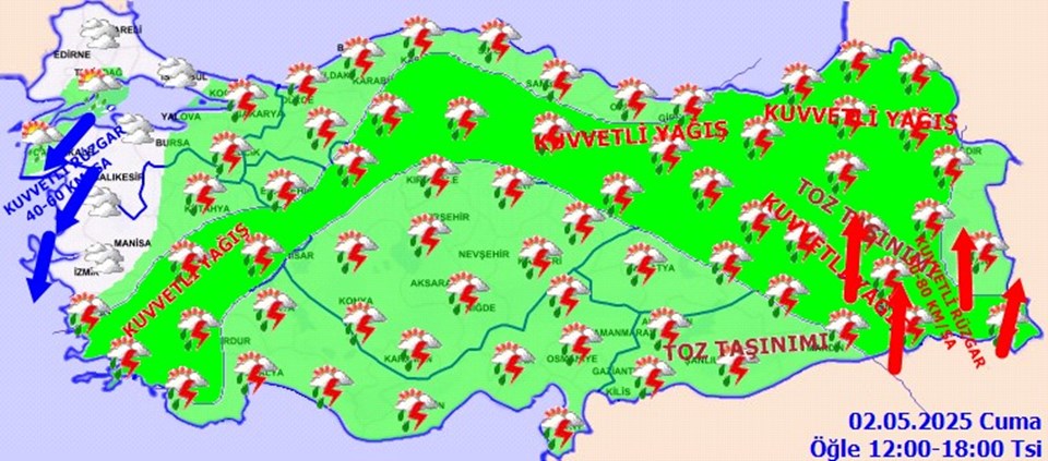 3 Mayıs 2025 Cuma Hava Durumu